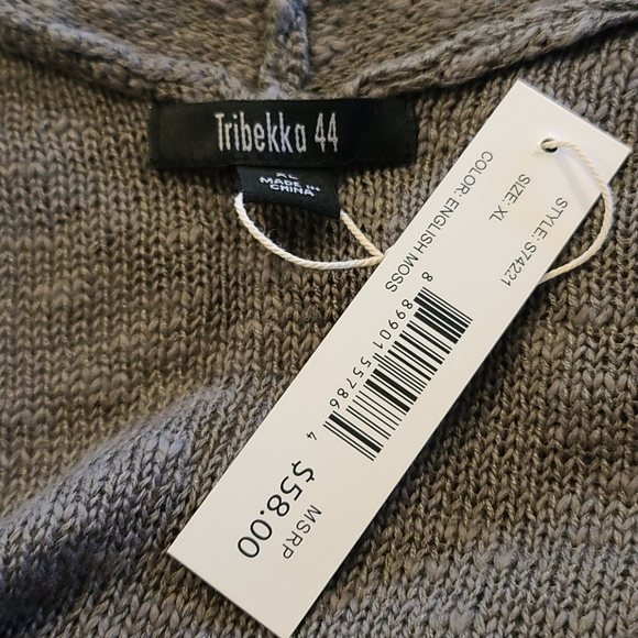 Open Front Sage Green Cozy Cardigan - Picture 4 of 4